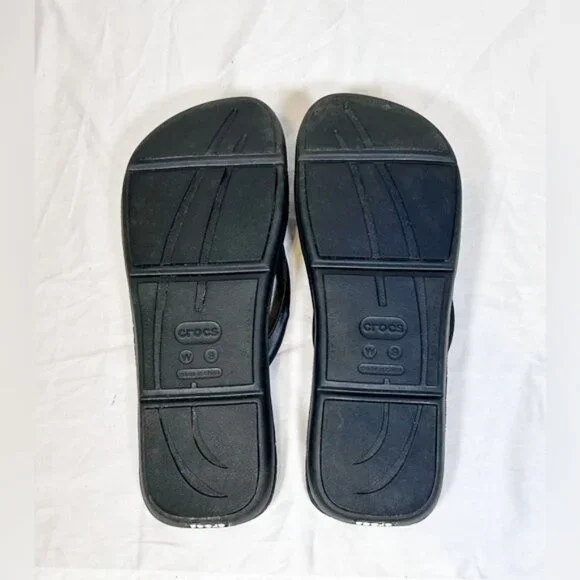 Crocs Womens Black Captiva Cushioned Thongs Flip Flops~9~ - Picture 5 of 6